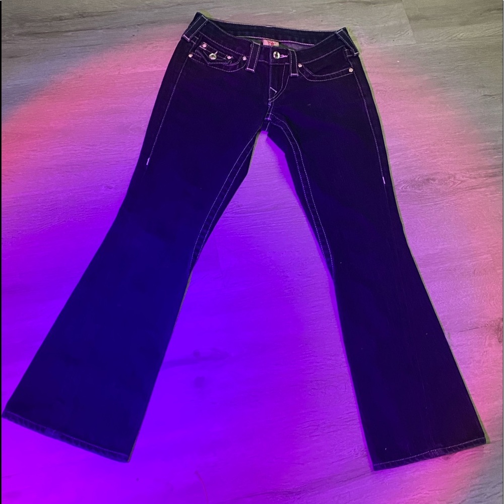 True religion low rise flared jeans